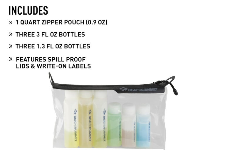 Sea to Summit TravellingLight Clear Zip Pouch with Travel Bottles, TSA Approved Toiletry Kit - Image 3